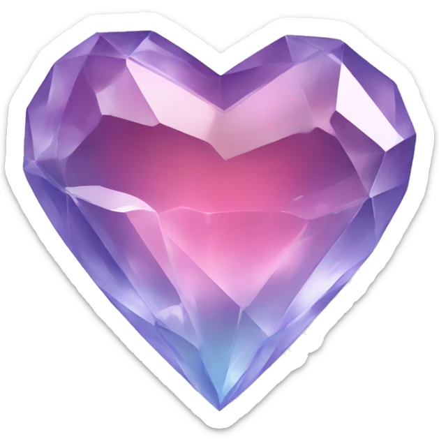 Crystal heart sticker