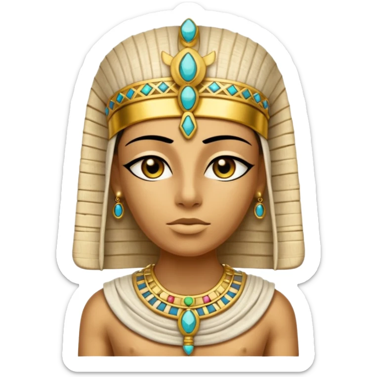 Mummy Pharaoh: Bandaged body with golden headdress and jeweled amulet.
 sticker