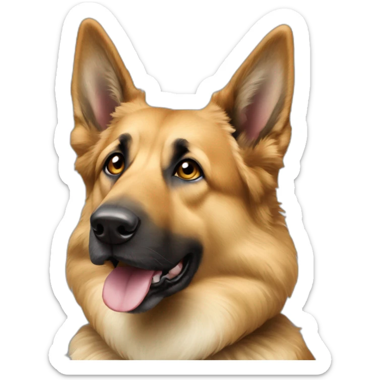 Berger allemand, un peu vieux, avec le museau blanc, à cause de la vieillesse sticker