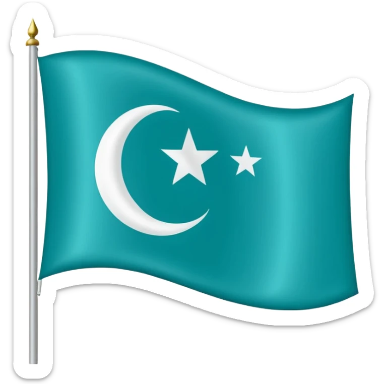 Turkuaz renginde türk bayrağı yapar mısın. Bayrak. I want to flag. 🇹🇷 Like this but turquoise. İt's must be turquoise. İt's just emoji  sticker