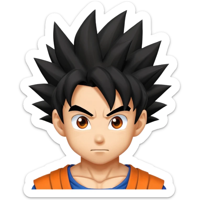 Goku from Dragon Ball Z with spiky black hair and orange gi sticker