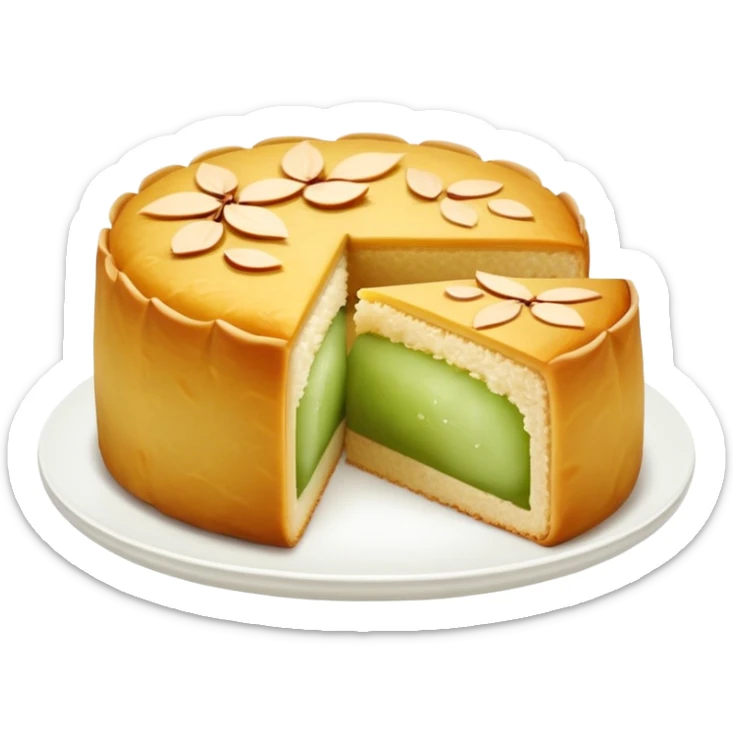 Wife cake (Lou Po Beng), Chinese pastry with winter melon and almond paste filling sticker