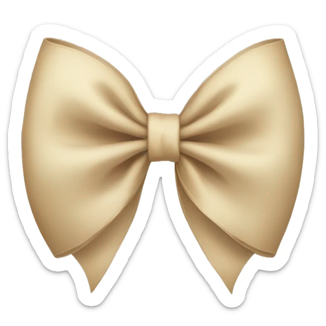 Beige bow sticker