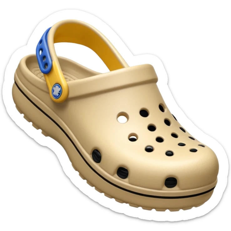 I need emojis of classic original Crocs shoe in pure White, pure Black and pure Beige sticker