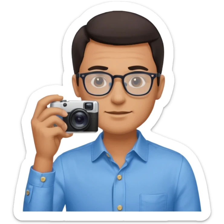 Hombre moreno con gafas haciendo fotos en una boda sticker