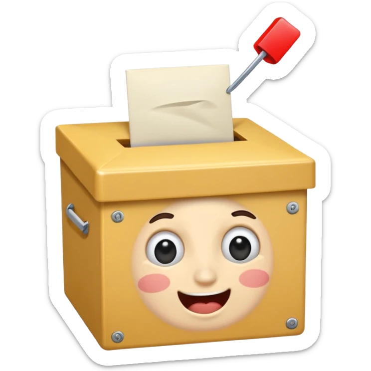 gusto ko 'yong ballot box and then may mga facial expression na masaya, malungkot, pagod, inaantok, kinikilig. sticker