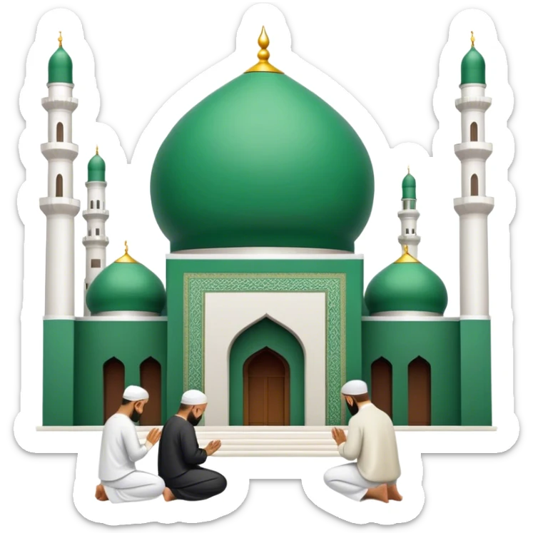 I want a mosque where people pray and it's noisy, and I want it green. sticker