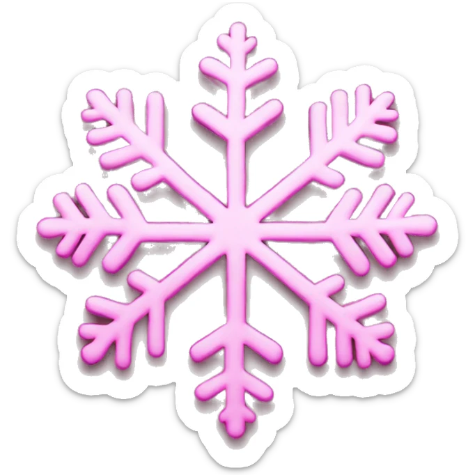 pink snowflake  sticker