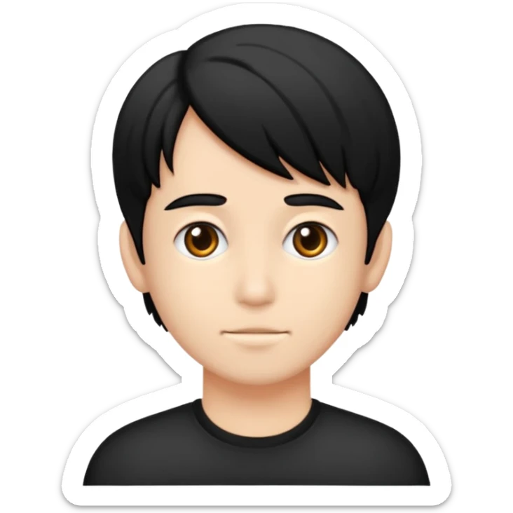 seorang laki dengan mata berbintang bintang. buatlah hanya kepala saja sticker