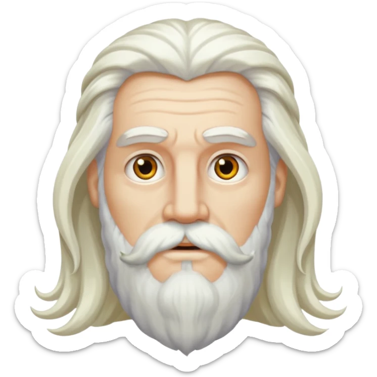 GOD OF WAR Zeus with white eyes white long hair and long white beard  sticker