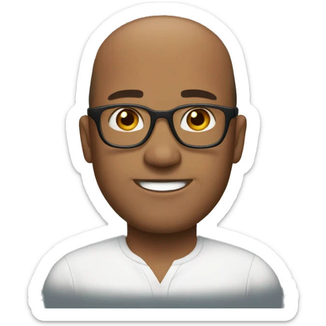 Man with receding hair line brown hair and brown eyes andglasses  sticker