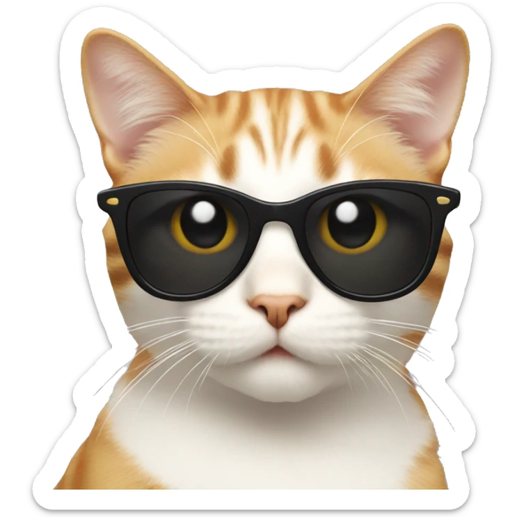 Cat with sunglasses sticker