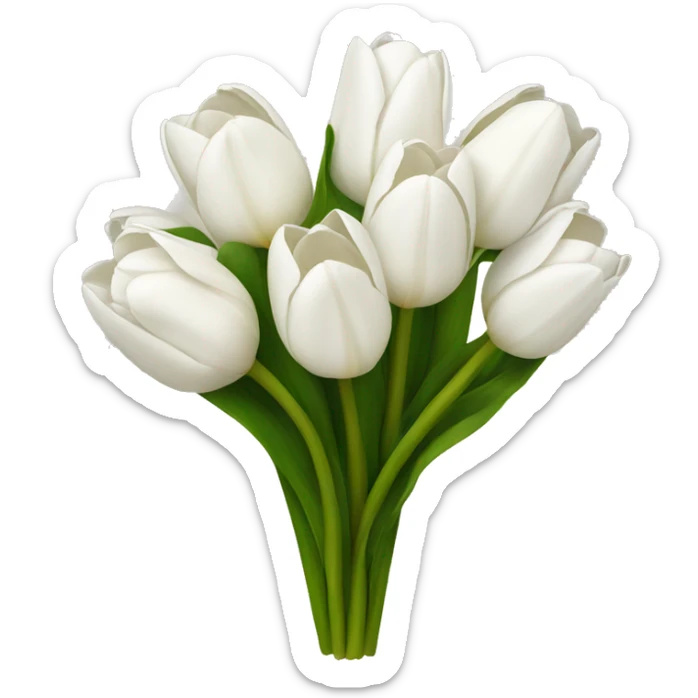 white tulip bouquet  sticker