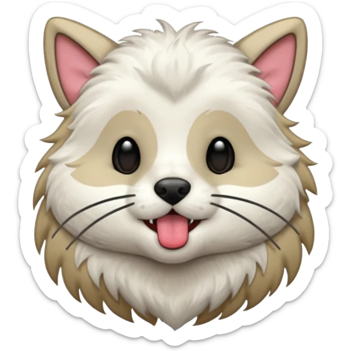 A thrumbo from the game rimworld. Front view, sticks the tongue out and licks. animated sticker