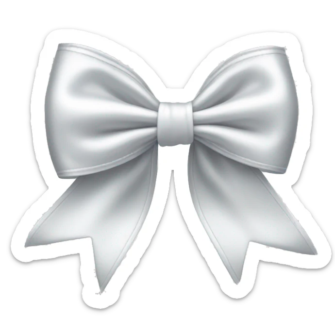 white satin bow sticker