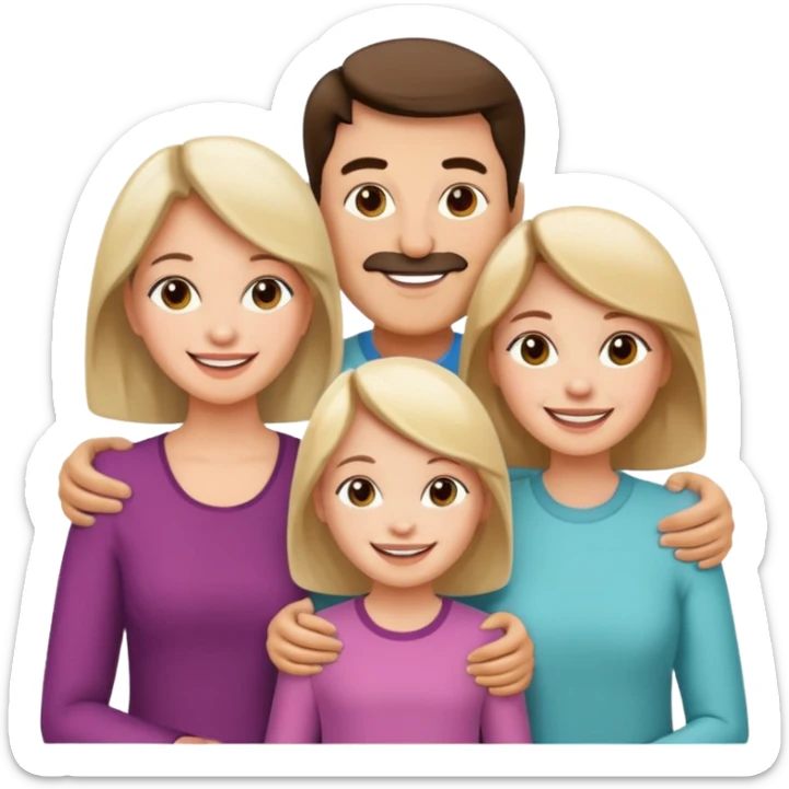 Familia : esposo , esposa , hija mayor , hija menor. sticker