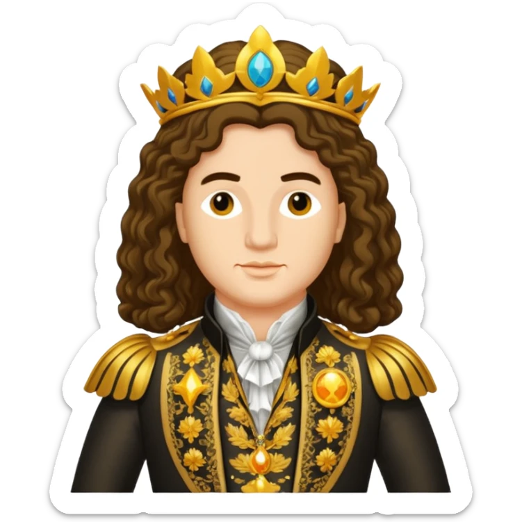 golden sun head Louis XIV sticker