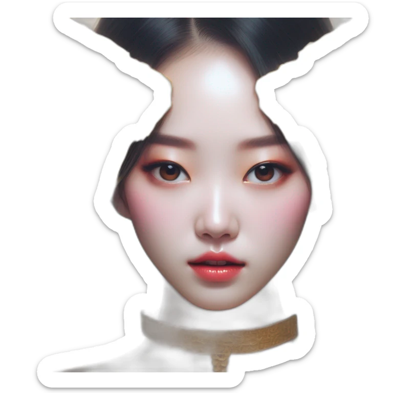 Korean girl-,-david-bellemere,-bare-belly, -wings,-choker,-bathed-in-shadows,-fov-90-degrees,-short-lighting, -I-usm,-cold-colors,-gilded-technique,-extremely-hyper-aesthetic, -absurdres sticker