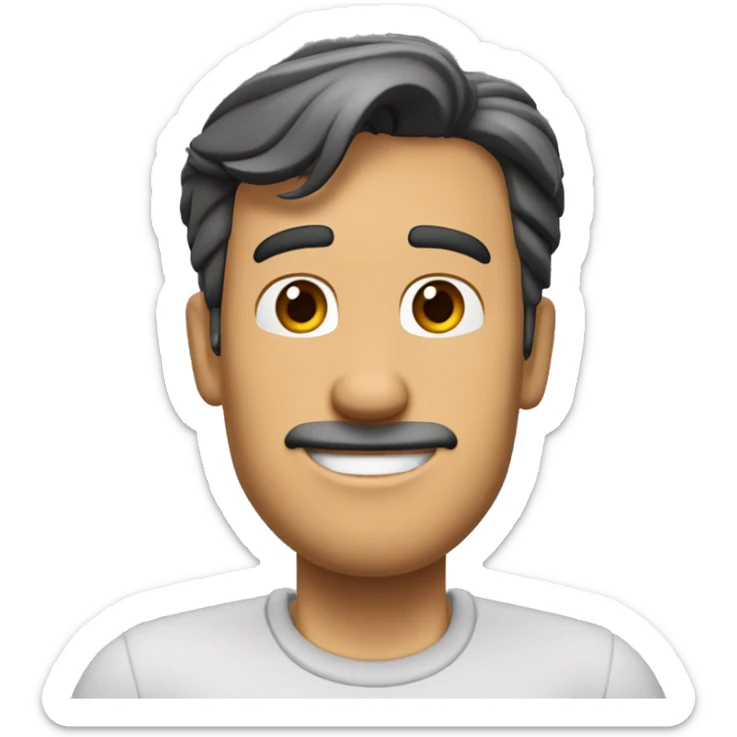 Hombre moreno, alto, delgado, sin cabello, de profesion ingeniero automotriz, de pixar 3D sticker