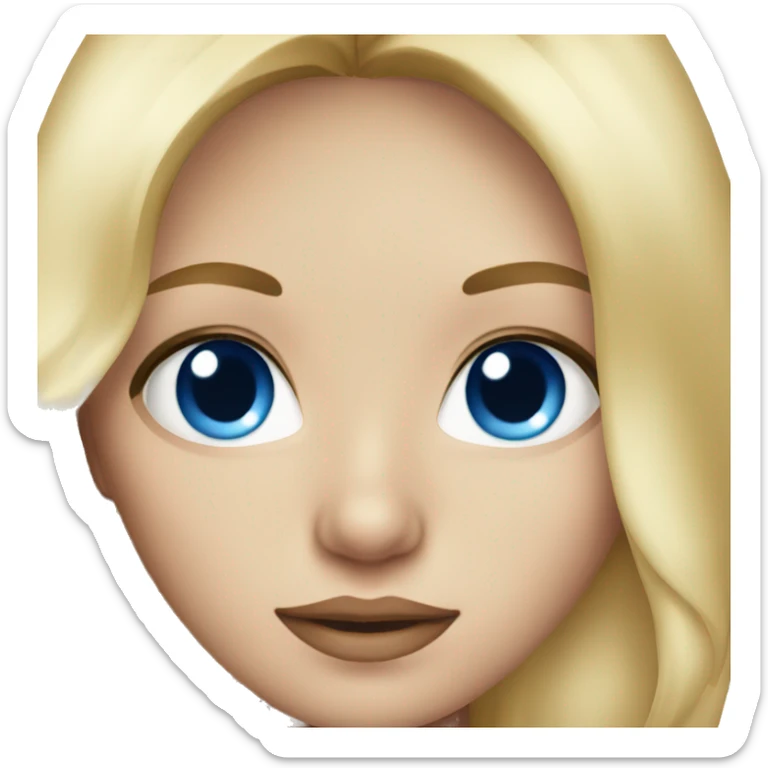 blonde model with blue eyes sticker