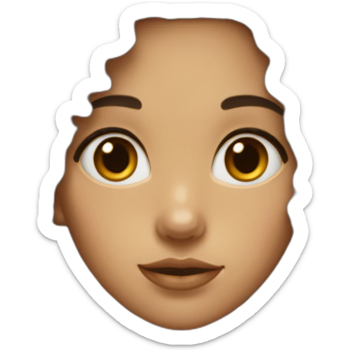 Girl with curly hair Dark , short brown eyes, thick lips  sticker