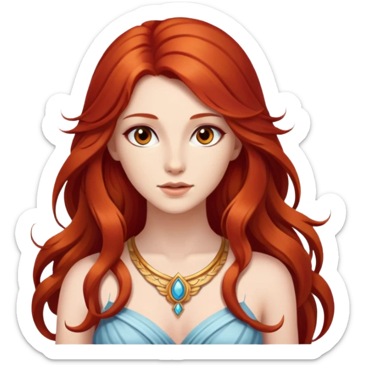   In love very Magic God Fee femme avec des cheveux très long roux, yeux marrons belle comme une déesse avec un beau corps sticker