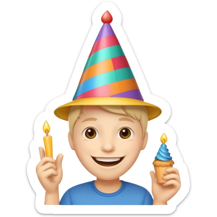 Emoji  (précisément celui-ci😅i)qui fête anniversaire  sticker