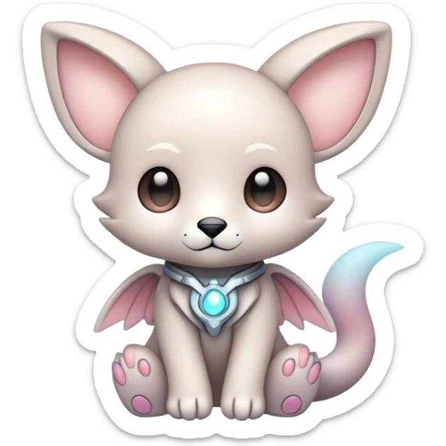 cute kawaii cool edgy futuristic ethereal  Digimon-Fakemon-animal full body sticker