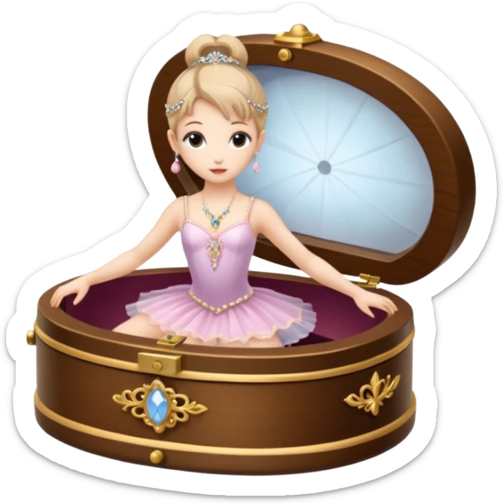 Ballerina fairy Jewelry Music Box sticker