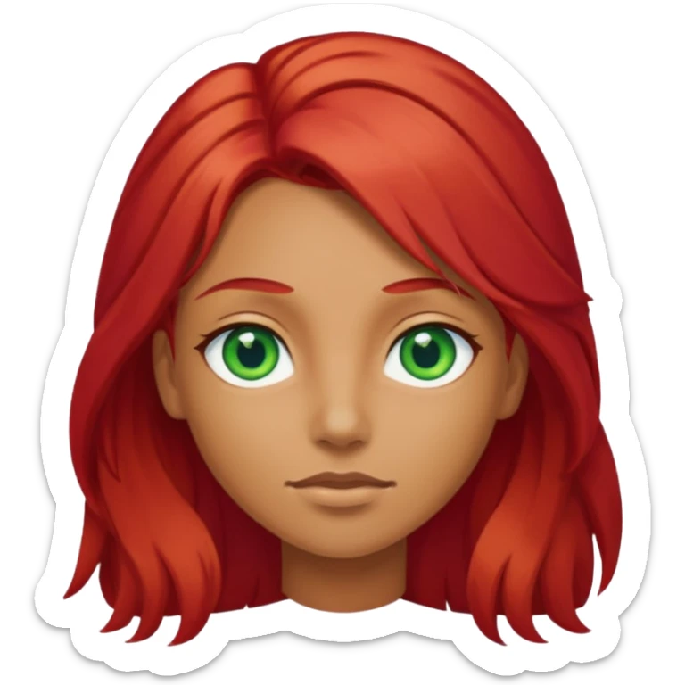 Like the first but her eye green  and blue and her hair red that brolong herwn  sticker