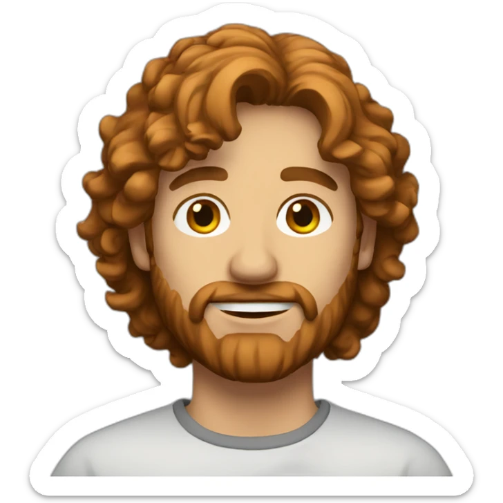 italian man with ginger/brown scruff and brown hair, short. italian sticker