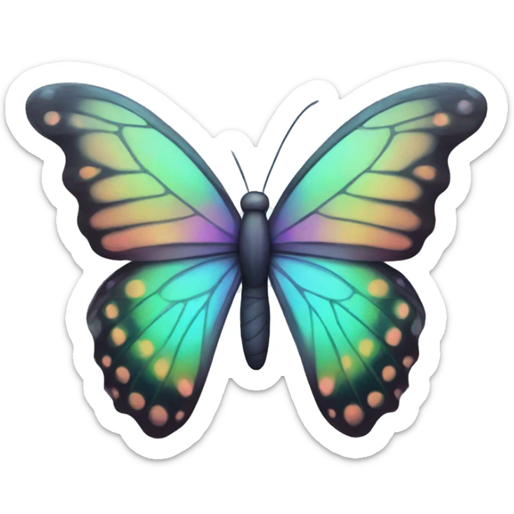 Iridescent butterfly sticker
