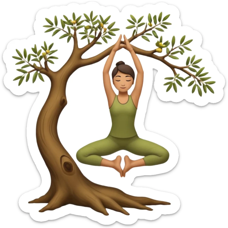 icon on the theme of yoga classes. image of a person in tree asana pose sticker