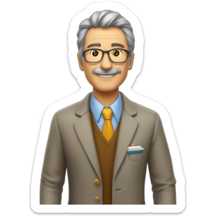 Professor Gustavo careca de 48 anos dando aula de quimica mas despojado sticker