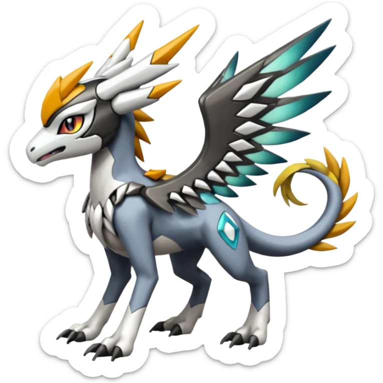 Meloetta-Wargreymon-Silvally-Kyurem-Trico-Pokémon-Digimon-Fakémon-fusion-hybrid-creature sticker