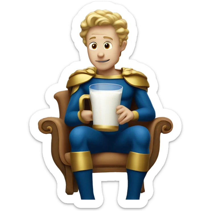 homelander of the boys drinking a glass of milk  sticker