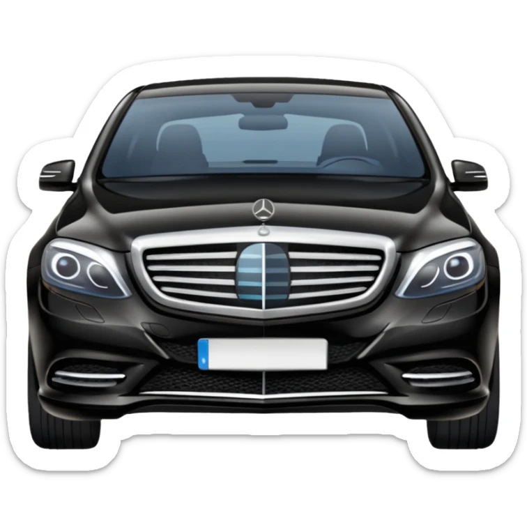 Crée-moi un emoji de Mercedes classe S sur le côté en noir sticker