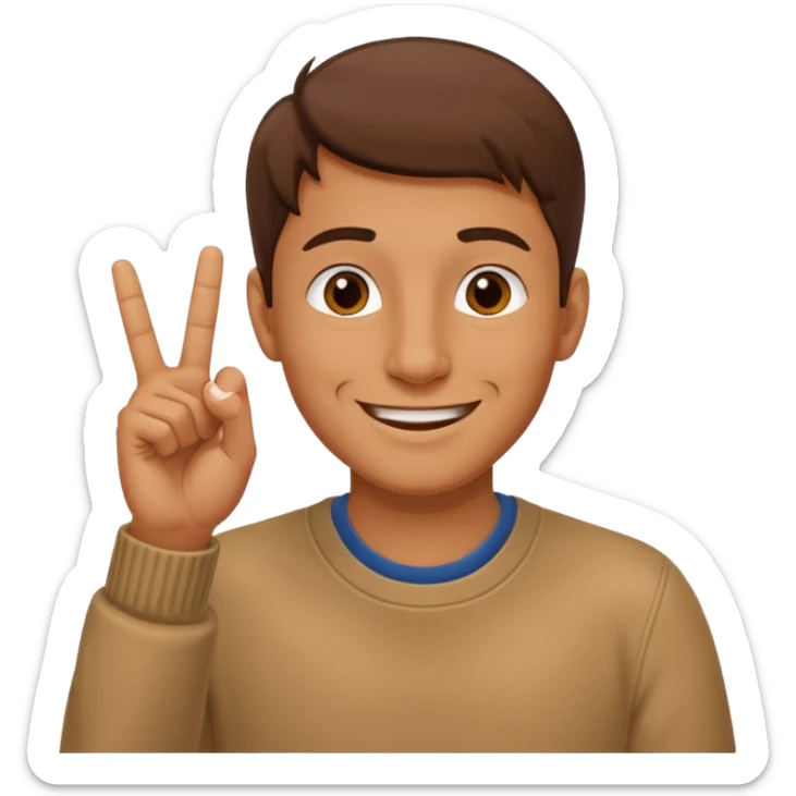 Un hombre introduciendo la nariz entre los dedos mientras hacen gesto de Ok sticker