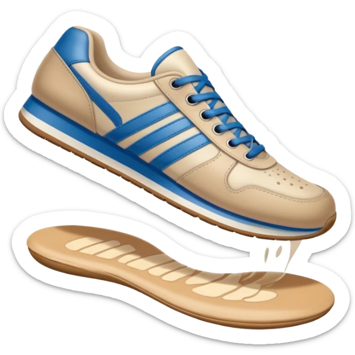  a foot wearing a sneaker pressing on the ground, leaving a visible shoe print beneath. Rounded, glossy, smooth, soft shadows, white background.


 sticker