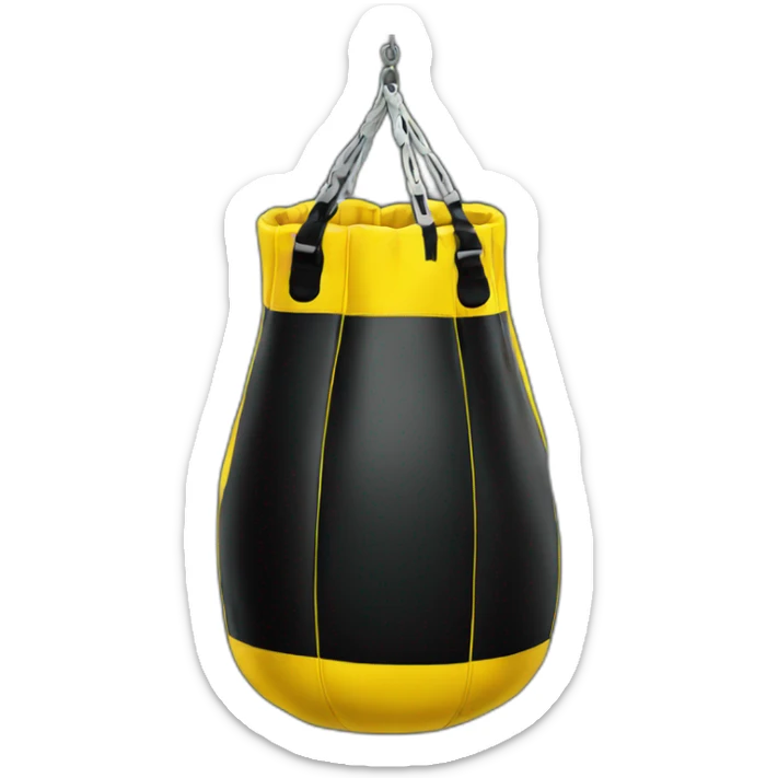 boxing bag black and yellow sticker