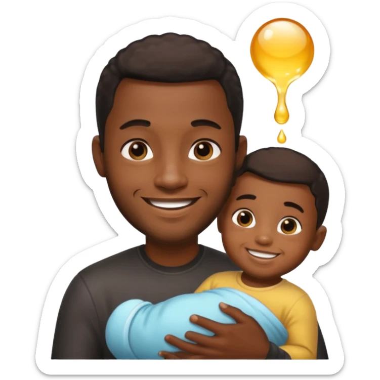do an emoji of a black guy with baby oil sticker