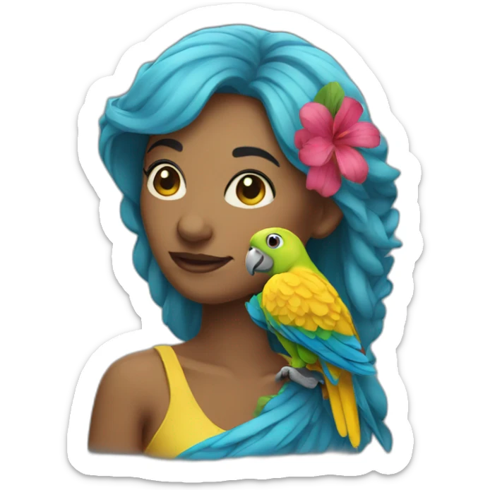 Parrot woman sticker