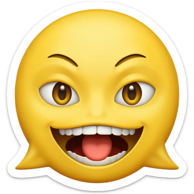 a face with a large opened mouth in emoji of whatsapp style (yellow). Larger is, better is sticker