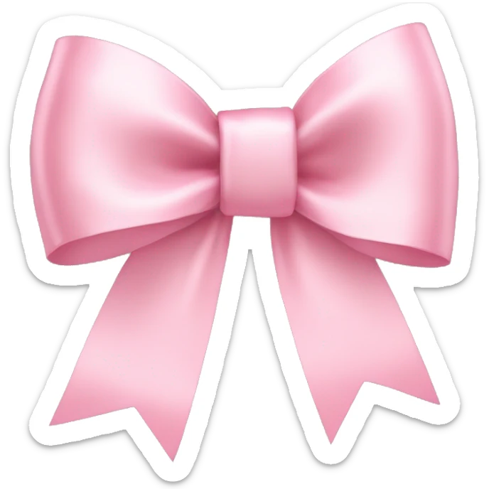 light pink ribbon bow sticker
