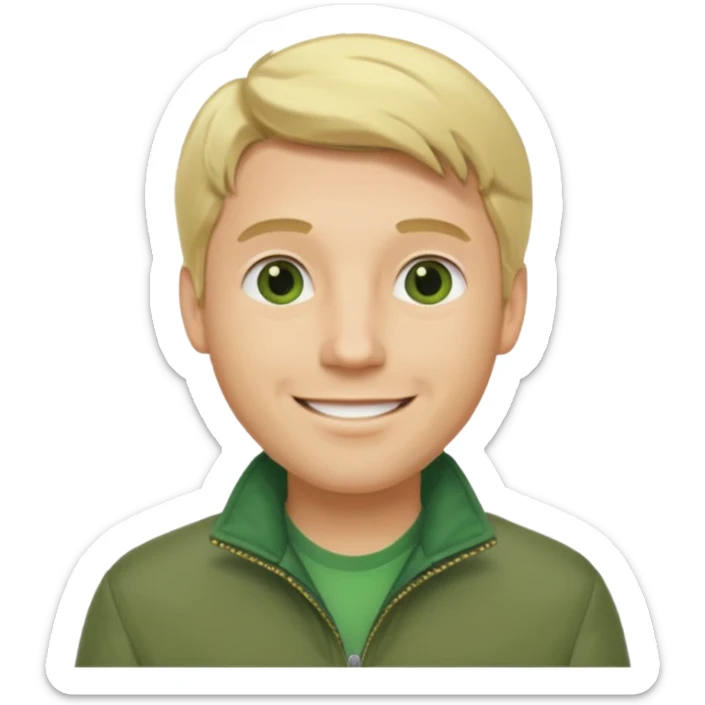 james silent hill a man with blonde hair and green jacket sticker