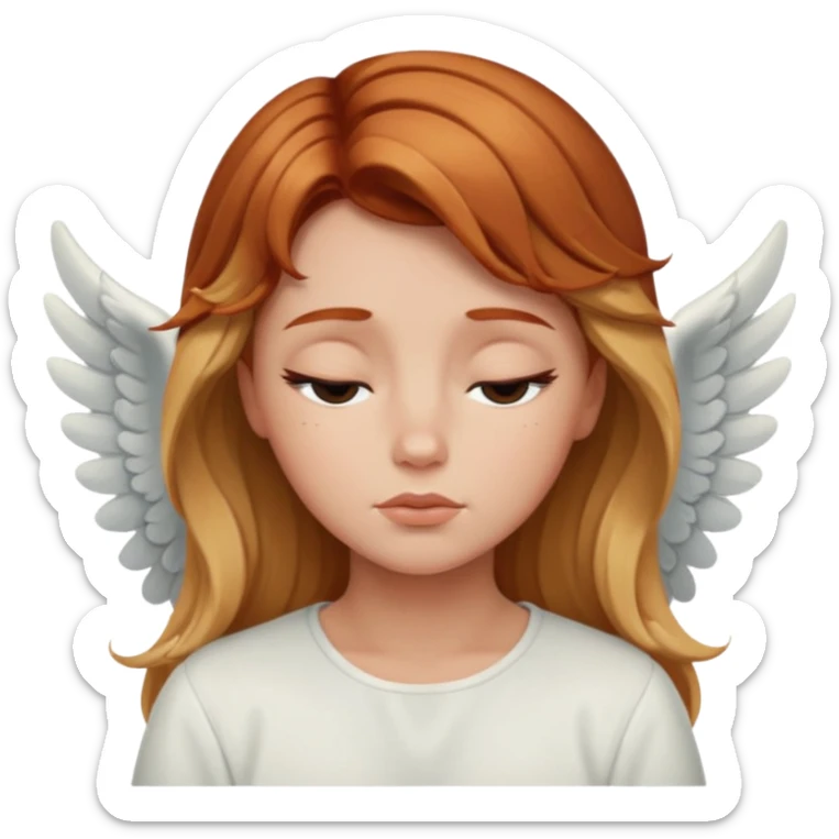 Sleepy angel with auburn hair the blonde balayage sticker