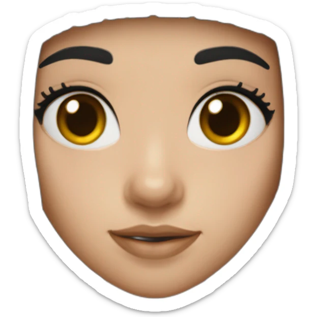 girl with long dark hair in a black Beanie hat with a birthmark on the right eyelid sticker