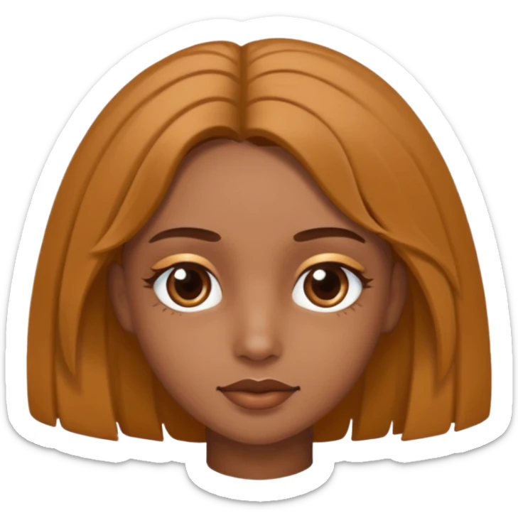 branca, olhos hazel, franjnha, pequenas sardas, cabelo castanho escuro, cabelo medio  sticker