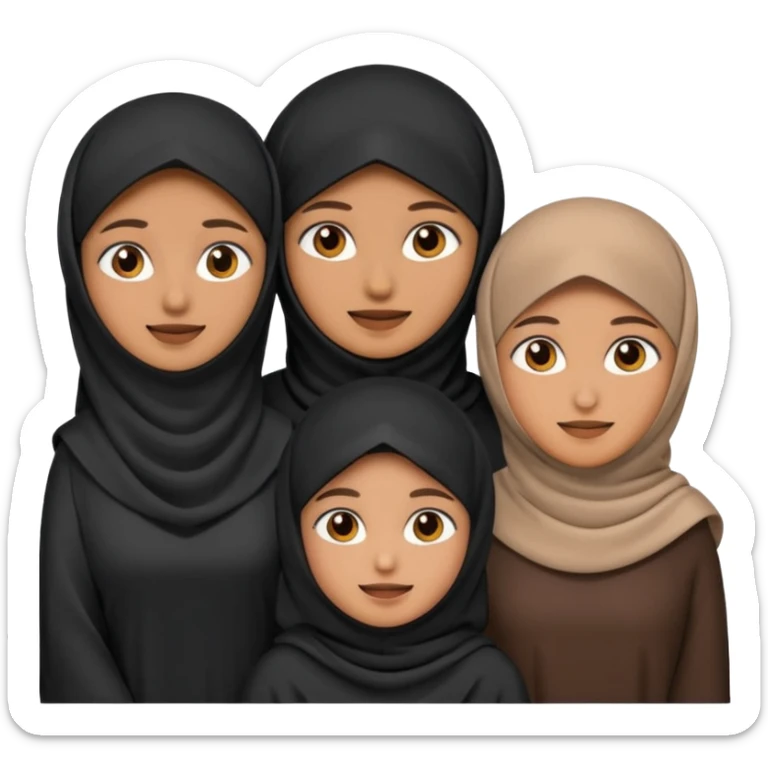 muslim faily emoji , with the women wearing niqab sticker