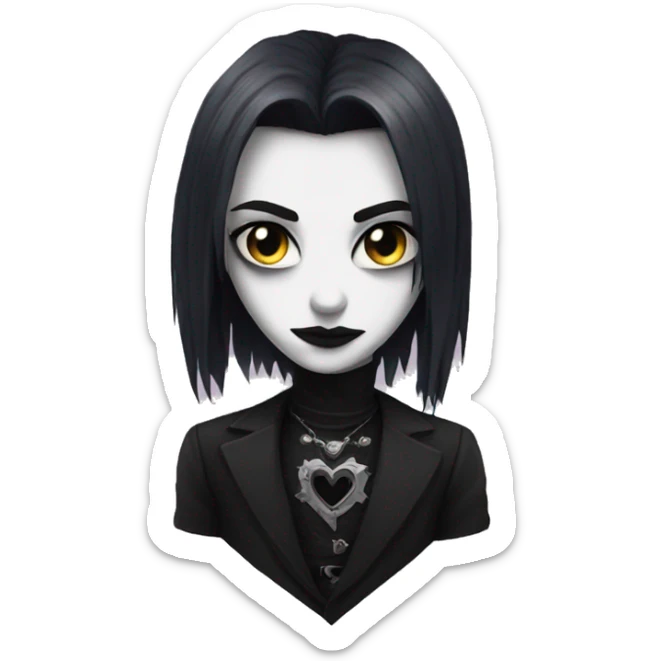 Goth heart sticker